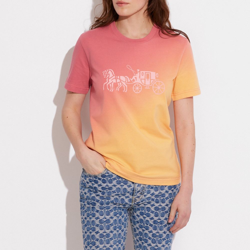 Ombre Horse And Carriage T Shirt In Organic Cotton