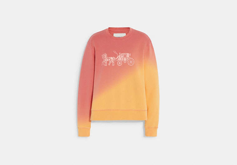 COACH®,OMBRE HORSE AND CARRIAGE CREWNECK IN ORGANIC COTTON,Organic Cotton,Multi,Front View