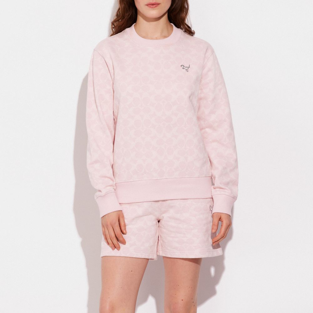 Sweatshirt Coach Pink size S International in Cotton - 26446510