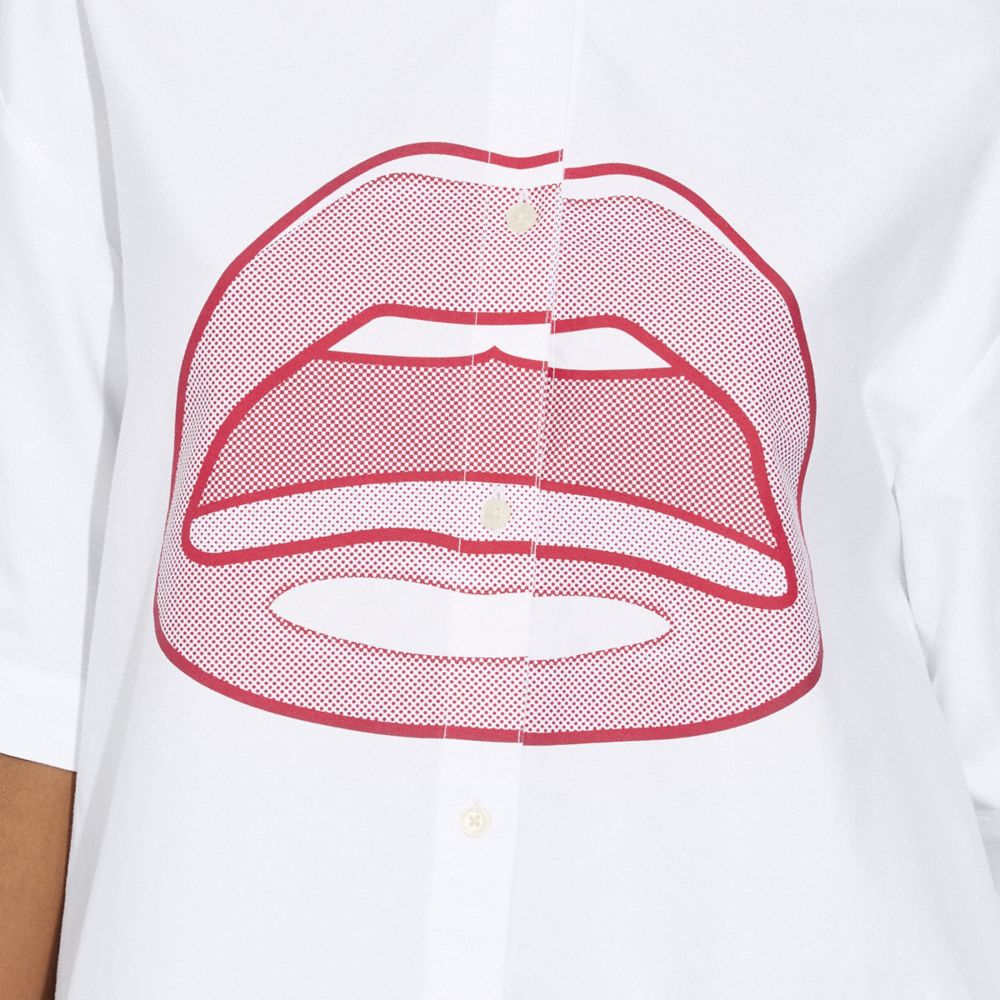 COACH®,ROBE CHEMISIER COACH X TOM WESSELMANN,Blanc,Detail View