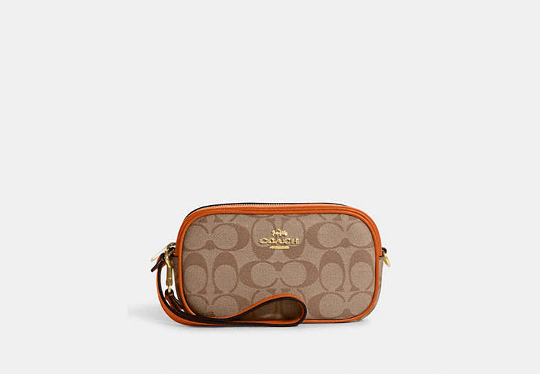 COACH®,JAMIE WRISTLET IN SIGNATURE CANVAS,Signature Coated Canvas,Small,Im/Khaki/Canyon Multi,Front View