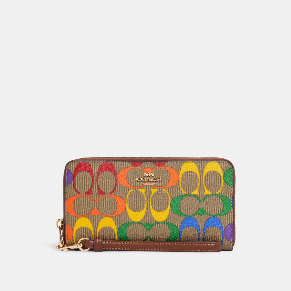 Rainbow coach wristlet sale