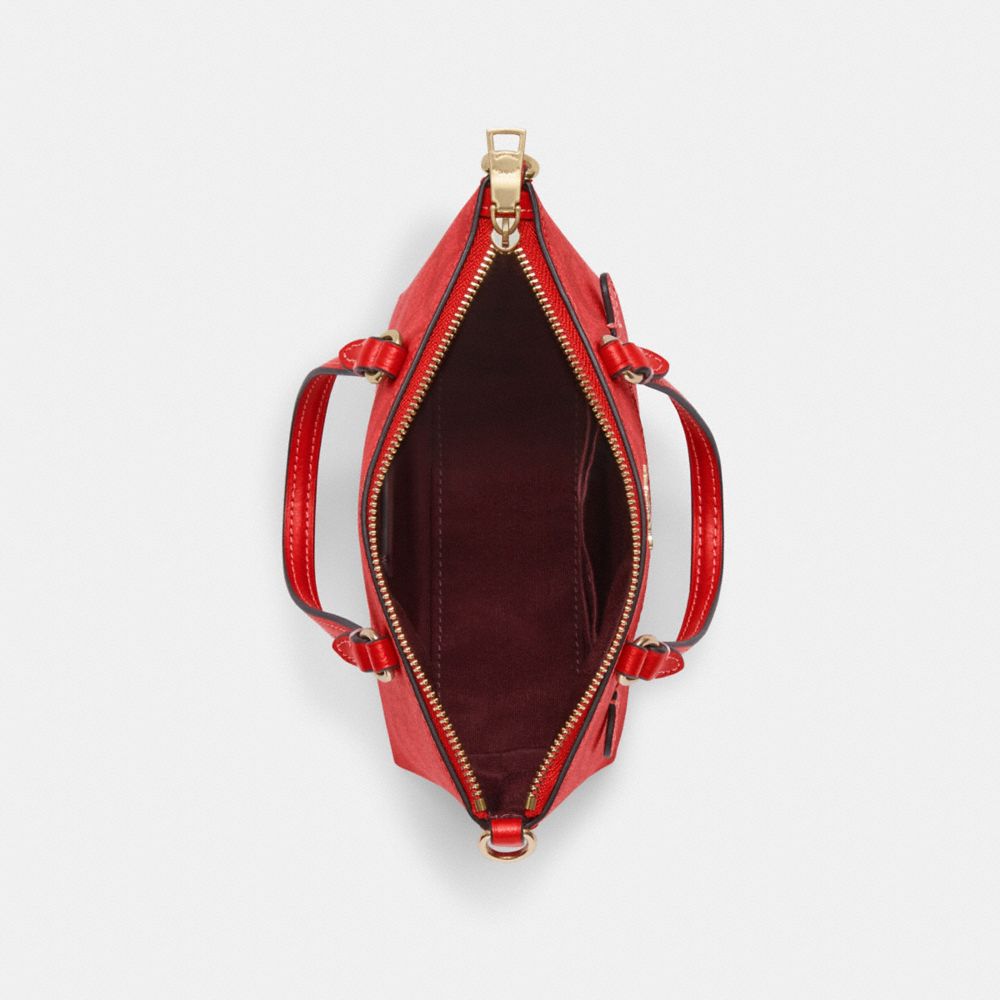 COACH®,Mini Gallery Crossbody In Signature Canvas,,Inside View,Top View