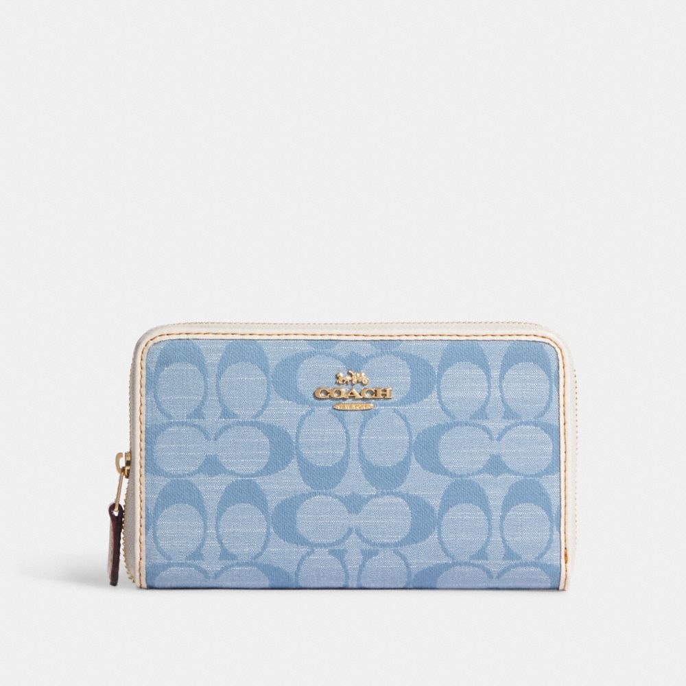 Coach Outlet Zip Card Case In Signature Canvas