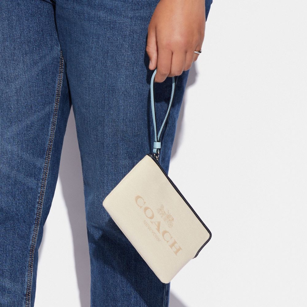 COACH®,Large Corner Zip Wristlet In Colorblock,,Detail View