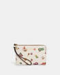 COACH®,CORNER ZIP WRISTLET WITH SPACED FLORAL FIELD PRINT,Mini,Gold/Chalk Multi,Front View