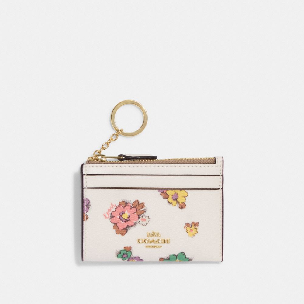 🌼Coach Mini Skinny Id Case In Signature Canvas With Wildflower Print  C8733🌼