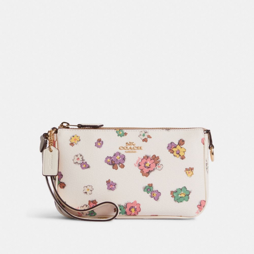 COACH®,NOLITA 19 WITH SPACED FLORAL FIELD PRINT,Mini,Gold/Chalk Multi,Front View