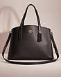 COACH®,RESTORED CHARLIE CARRYALL,Polished Pebble Leather,Large,Light Gold/Black,Front View