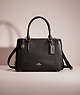 COACH®,RESTORED BROOKLYN CARRYALL 28,Pebble Leather,Medium,Light Gold/Black,Front View