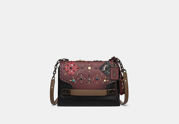 Restored Coach Swagger Chain Crossbody With Patchwork Prairie Rivets
