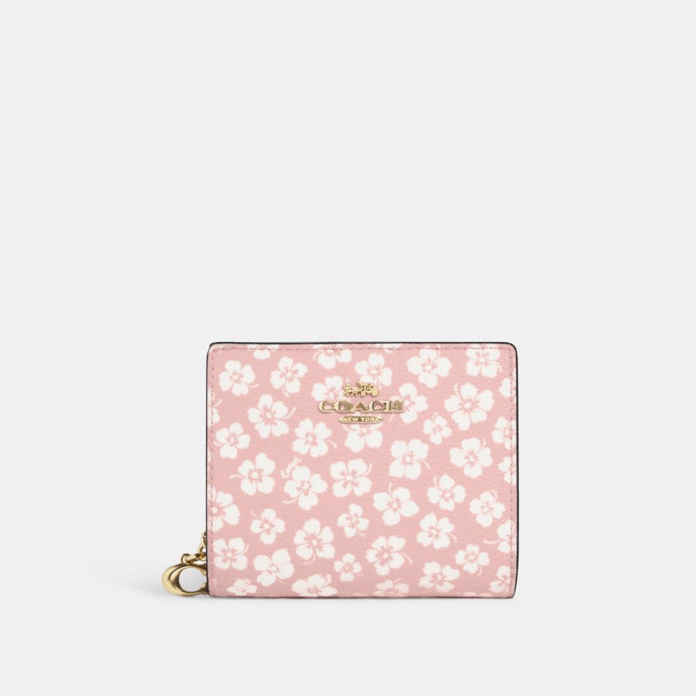 COACH Floral-print Logo Wallet in Pink