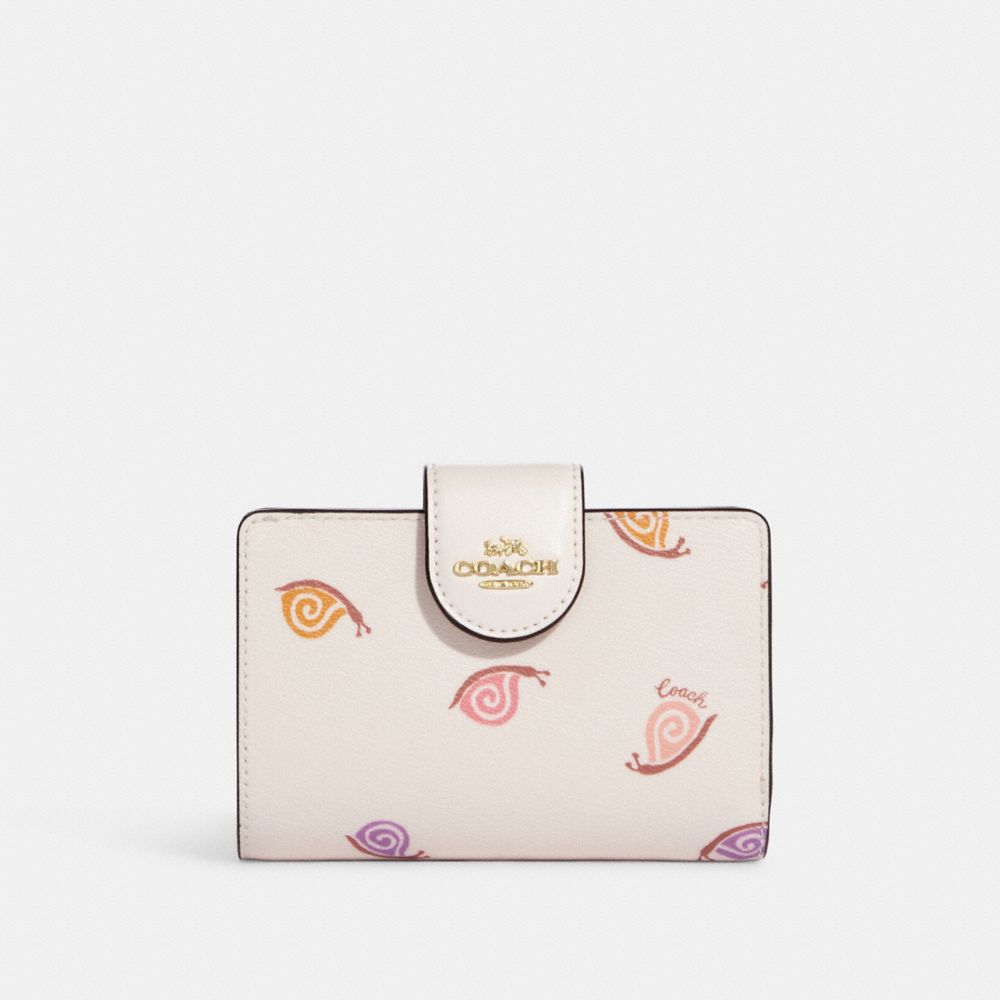 Medium Corner Zip Wallet With Snail Print