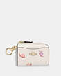 COACH®,L ZIP CARD CASE WITH SNAIL PRINT,Printed Coated Canvas,Mini,Gold/Chalk Multi,Front View