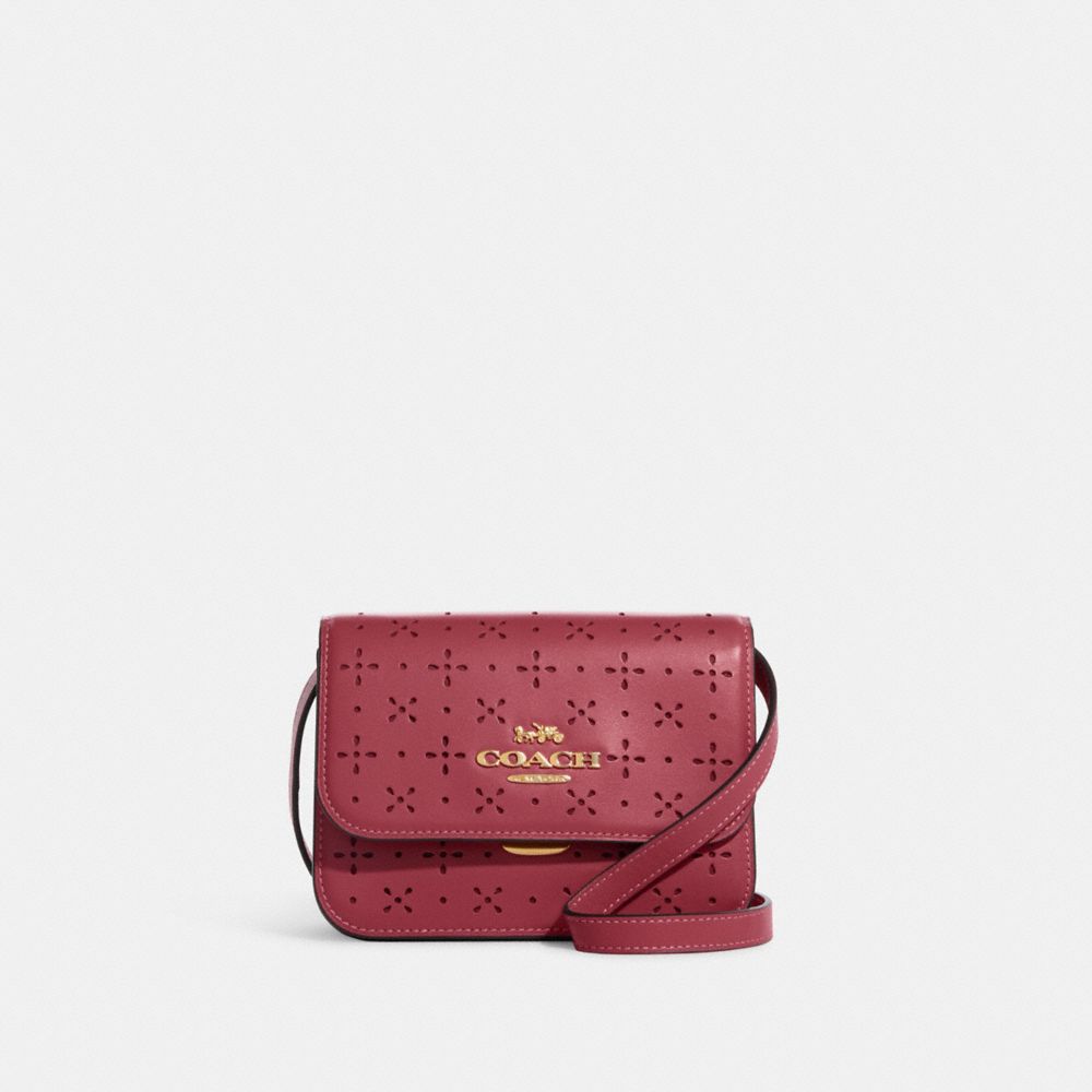 COACH®,MINI BRYNN CROSSBODY,Small,Gold/Rouge,Front View
