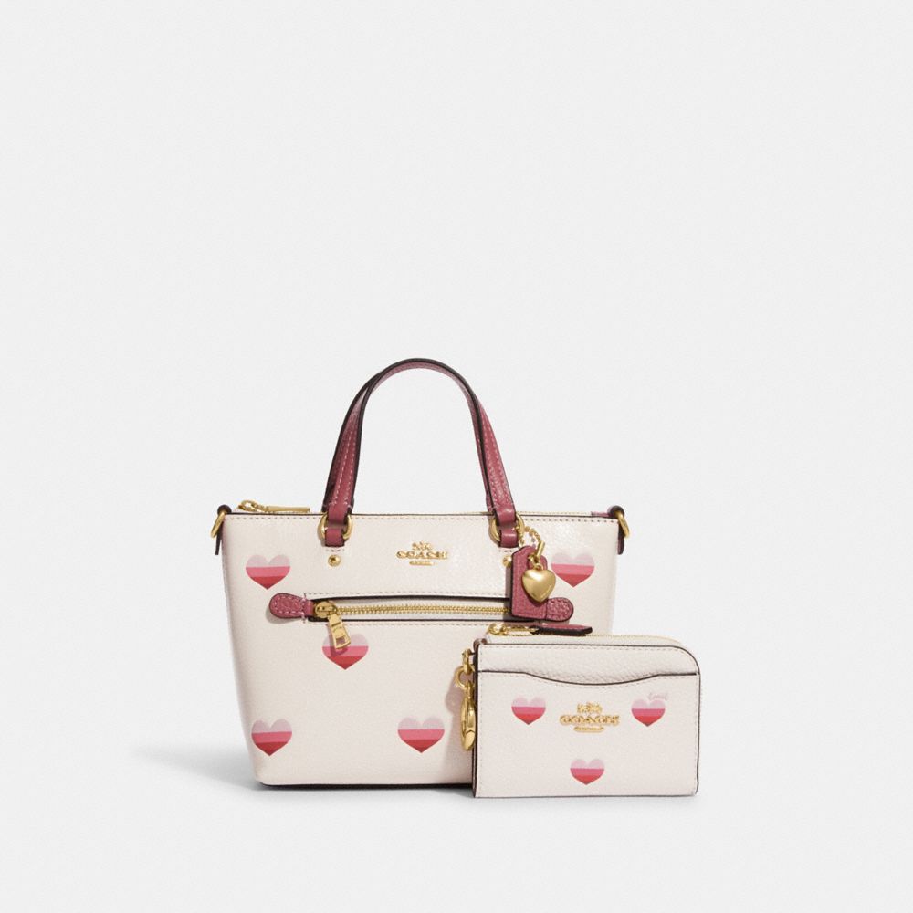 Coach Mini Gallery Crossbody with Stripe Heart Print