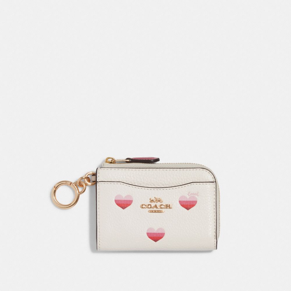 Coach Outlet Heart Wristlet In Signature Canvas With Heart Print