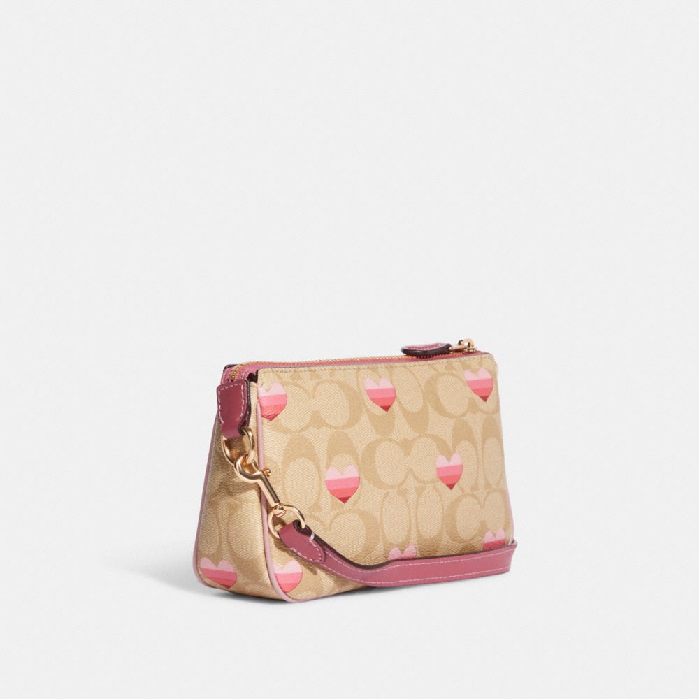 COACH OUTLET®  Pencil Case In Signature Canvas With Stripe Heart