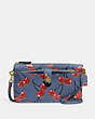 COACH®,NOA POP-UP MESSENGER WITH CHERRY PRINT,Pebble Leather,Mini,Brass/Washed Chambray,Front View