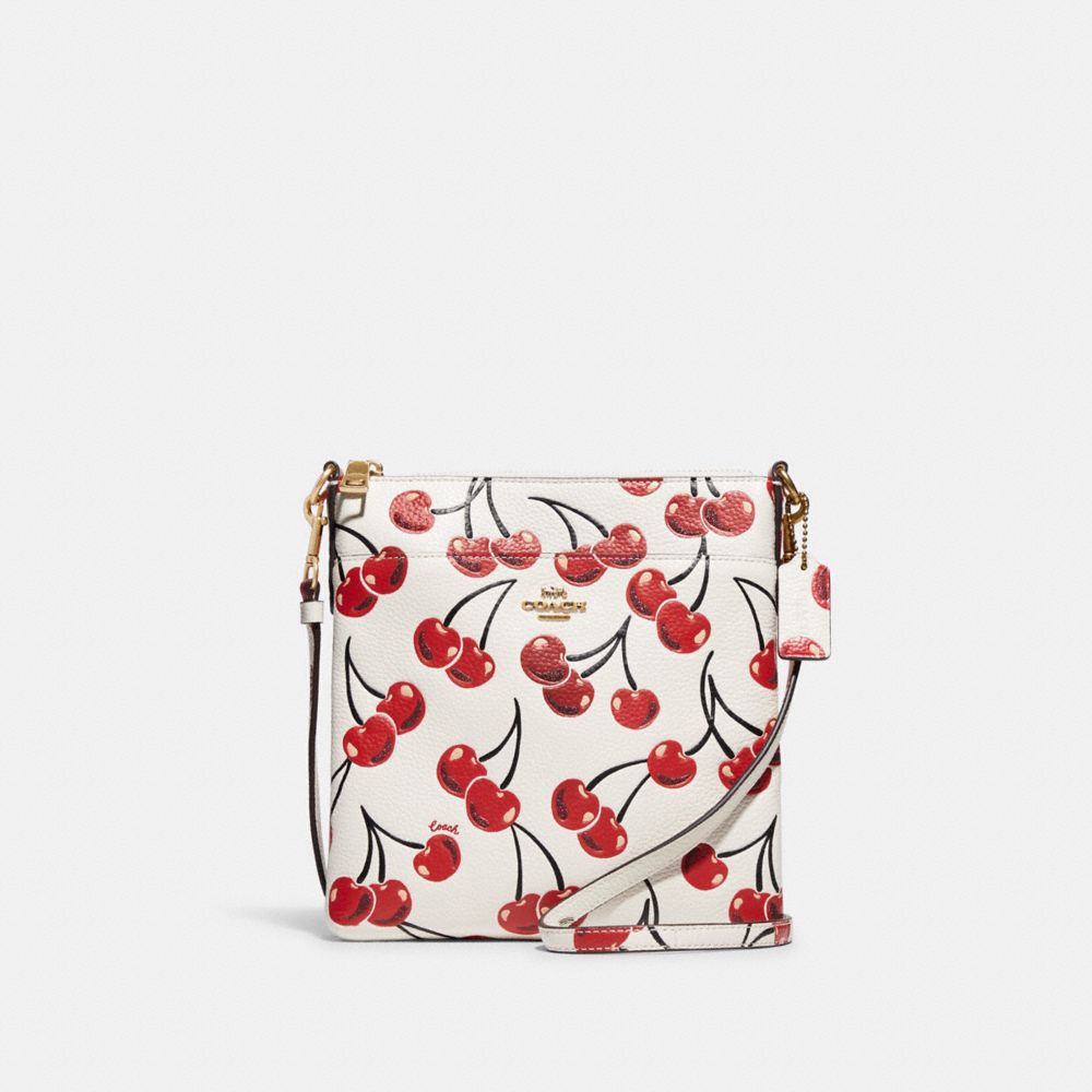 Coach SET Heart Cherry Print Crossbody Big Strawberry Charm & Resin Bag  Straps