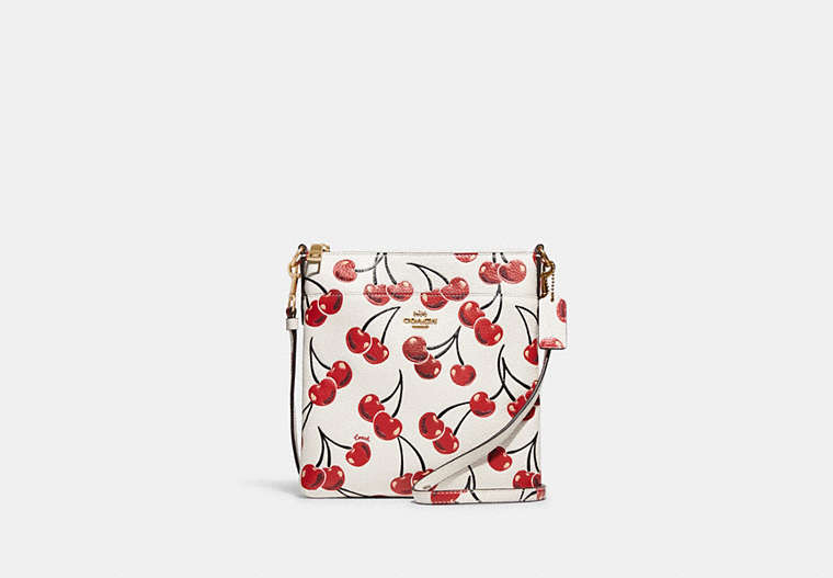 Kitt Messenger Crossbody Bag With Cherry Print