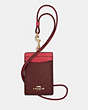 COACH®,ID LANYARD IN COLORBLOCK,Im/Watermelon/Wine,Front View