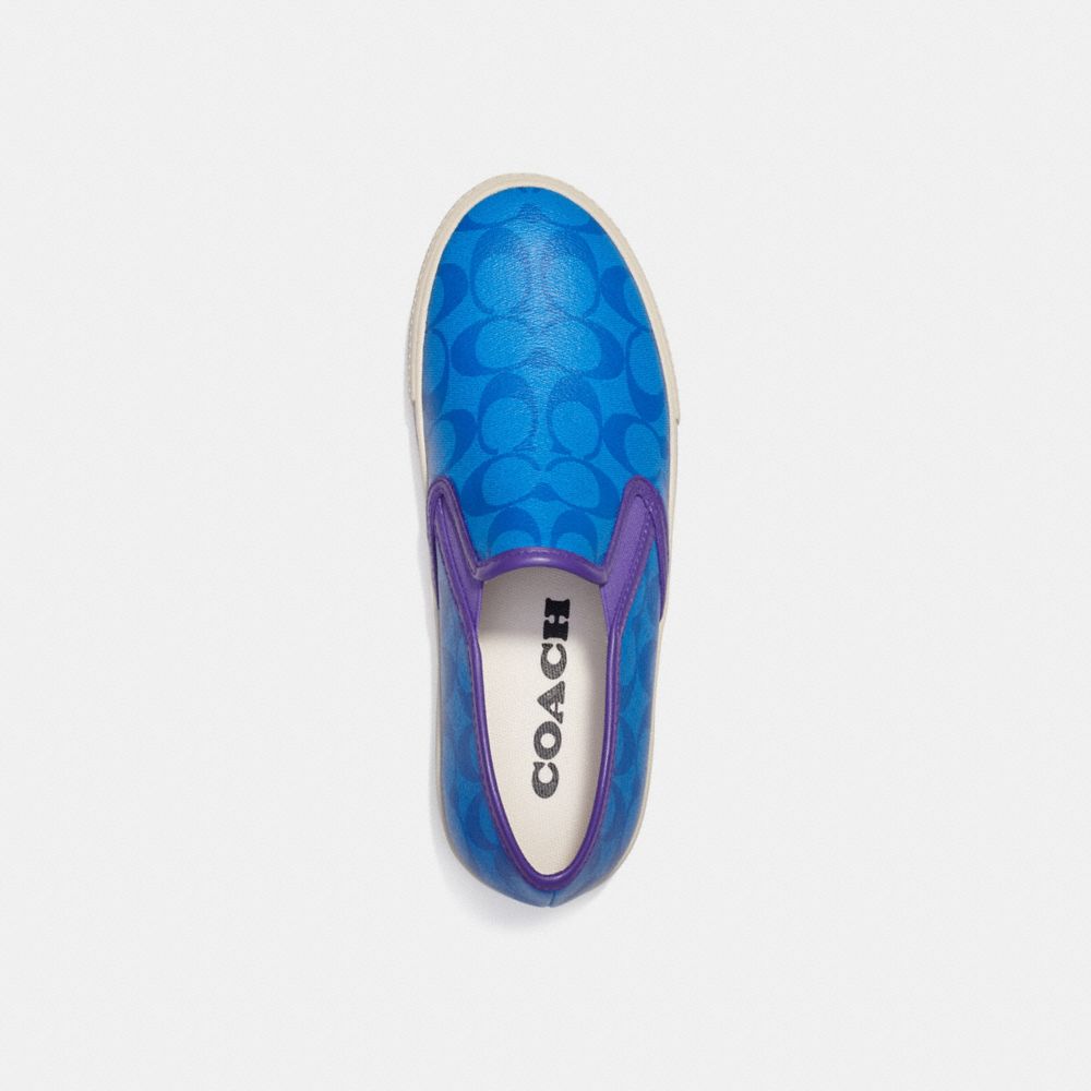 COACH®,SLIP ON SKATE SNEAKER,Bright Blue,Inside View,Top View