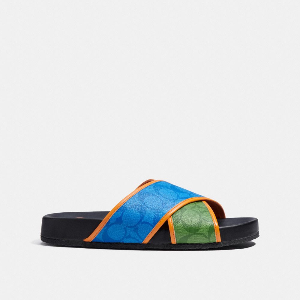 COACH®,Crossover Sandal,,Angle View