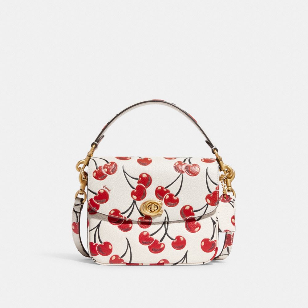 COACH Cherry-print Leather Crossbody Bag in White