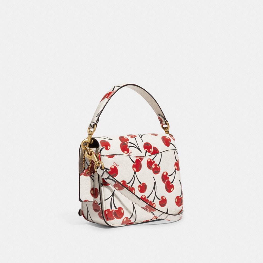 COACH Cherries Print Shoulder Bag in White