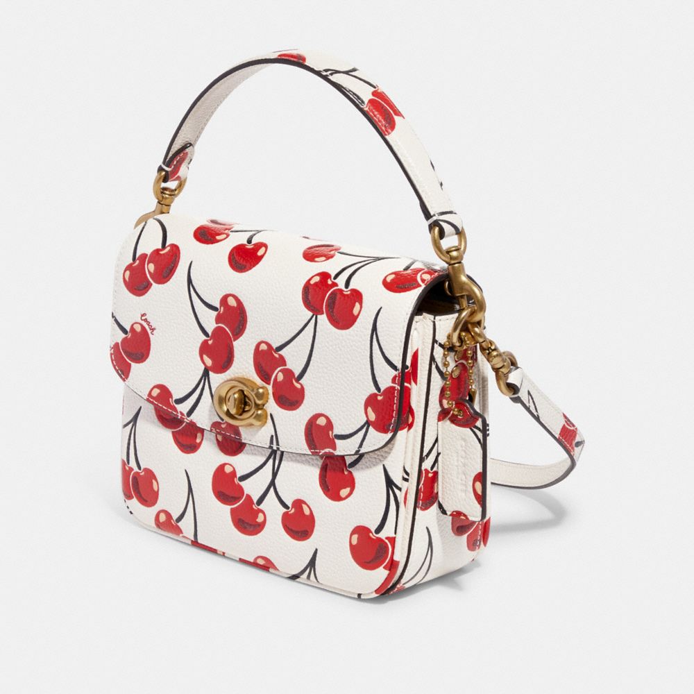 Shop COACH Soft Tabby Cherry-Print Leather Shoulder Bag