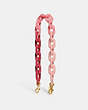 COACH®,SHORT CHAIN STRAP WITH RECYCLED RESIN,resin,Brass/Pink Multi,Front View