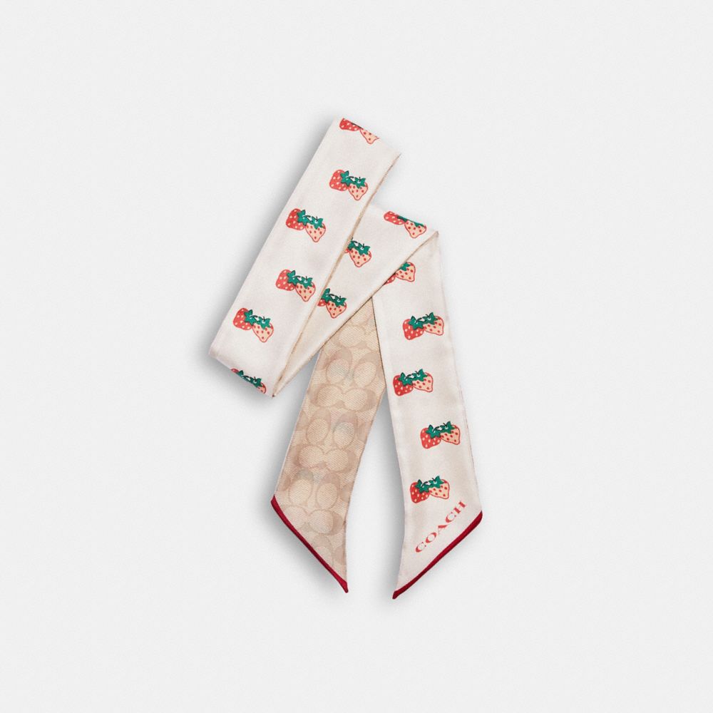 Strawberries and Foxes Twilly Skinny Scarf