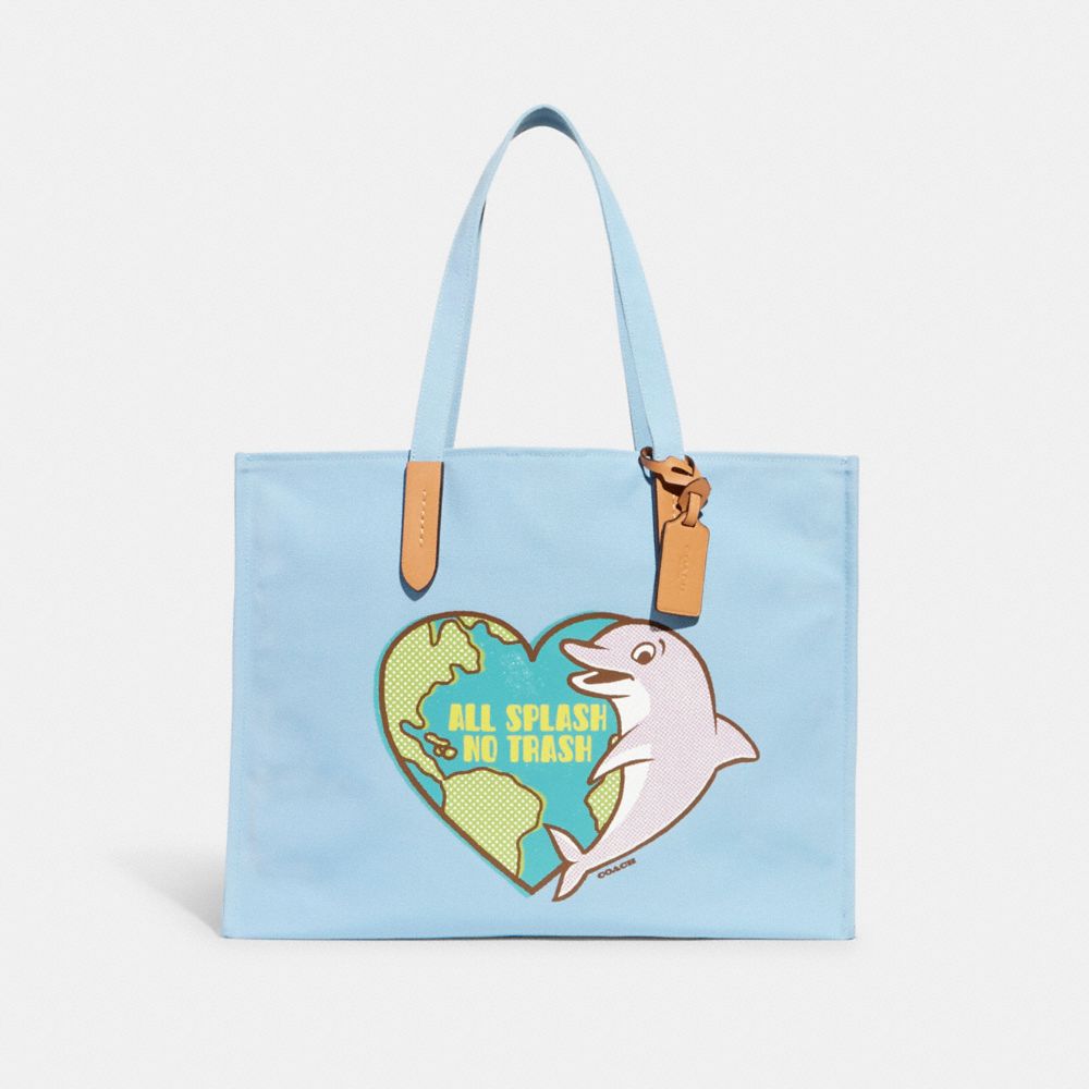 Cotton Canvas Sharks Tote Bag