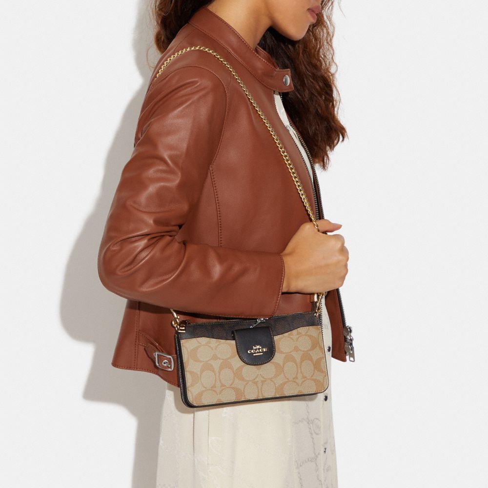 COACH®  Poppy Crossbody With Card Case In Blocked Signature Canvas