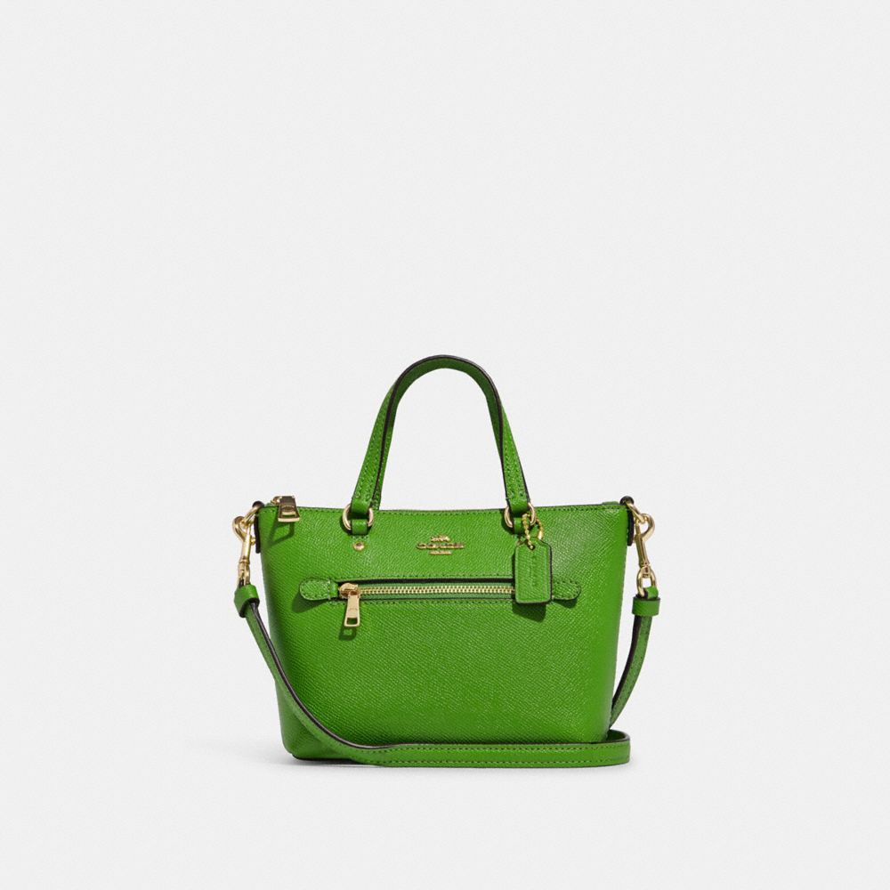 Coach C9948 Mini Gallery Top Zip Crossbody Bag in Neon Green