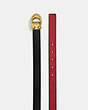 COACH®,SCULPTED C BUCKLE CUT-TO-SIZE REVERSIBLE BELT, 25MM,Refined Calf Leather,Brass/Black 1941 Red,Angle View