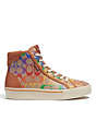 COACH®,CITYSOLE HIGH TOP PLATFORM SNEAKER IN RAINBOW SIGNATURE CANVAS,Signature Coated Canvas/Leather,Multi,Angle View