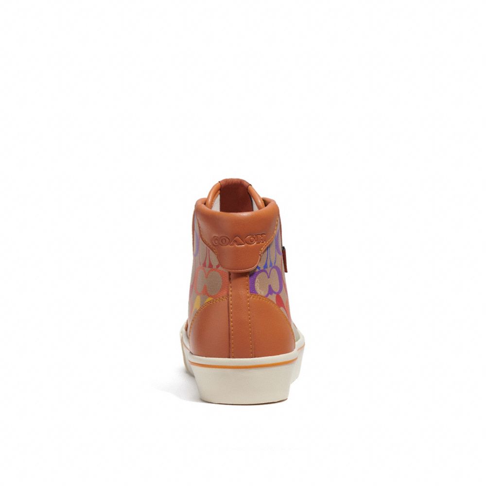 COACH®,Citysole High Top Platform Sneaker In Rainbow Signature Canvas,,Alternate View