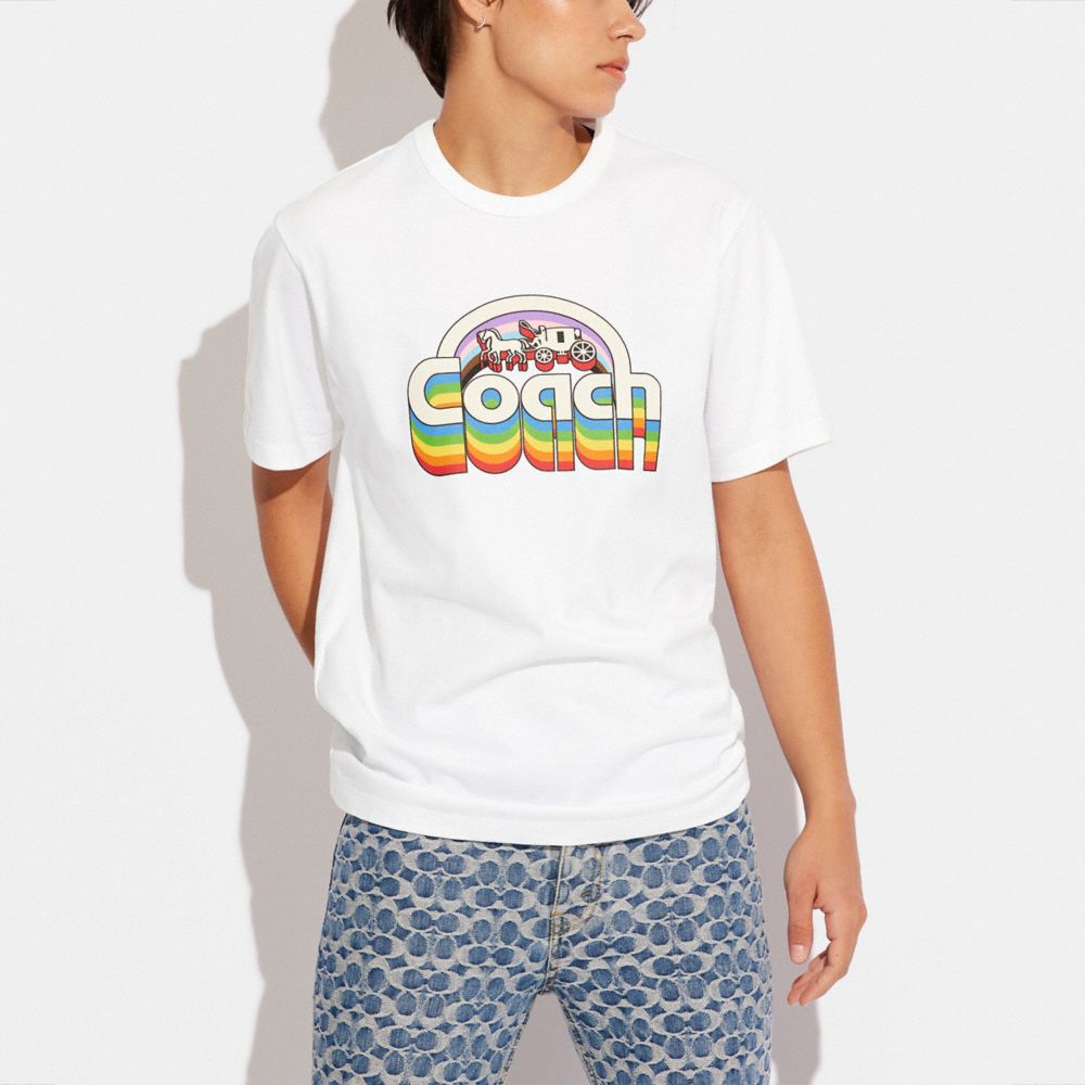 COACH® | Rainbow Horse And Carriage T Shirt In Organic Cotton