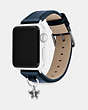 COACH®,APPLE WATCH® STRAP, 38MM AND 40MM,Leather,Navy,Angle View