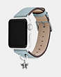 COACH®,APPLE WATCH® STRAP, 38MM AND 40MM,Leather,Blue,Angle View