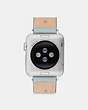 COACH®,APPLE WATCH® STRAP, 38MM AND 40MM,Leather,Blue,Back View