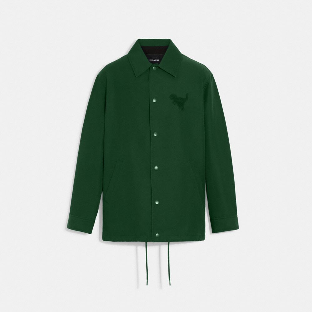 COACH®,COACHES JACKET,Polyamide,Dark Pine,Front View