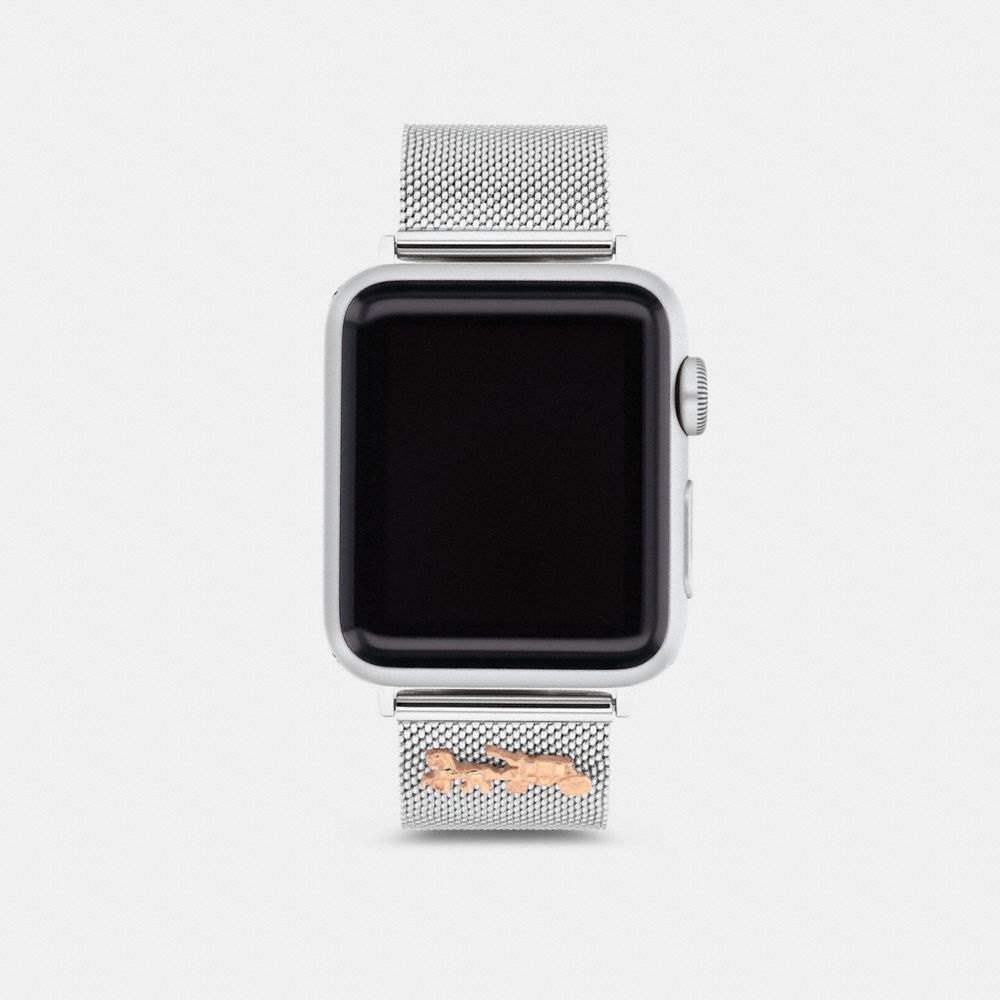 COACH®,APPLE WATCH® STRAP, 38MM and 40MM,Metal,Stainless Steel,Front View
