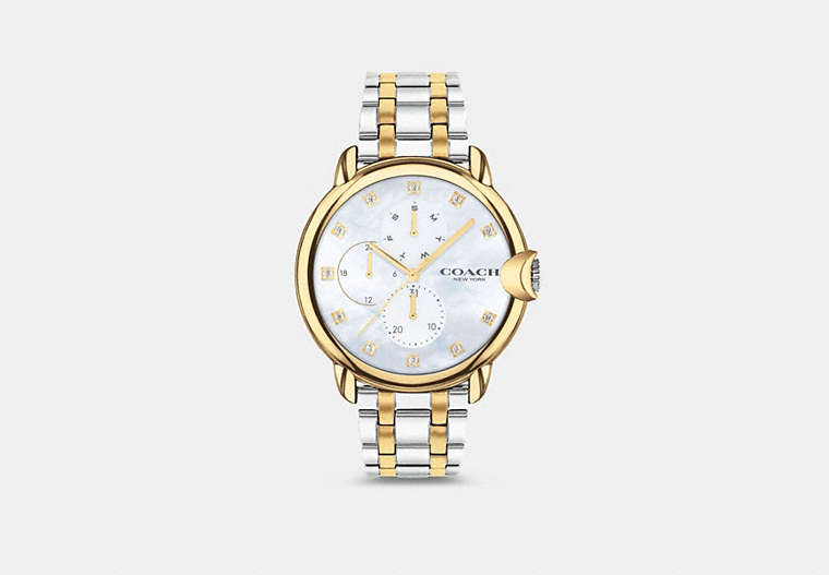 COACH®,ARDEN WATCH, 38MM,Metal,Two Tone,Front View