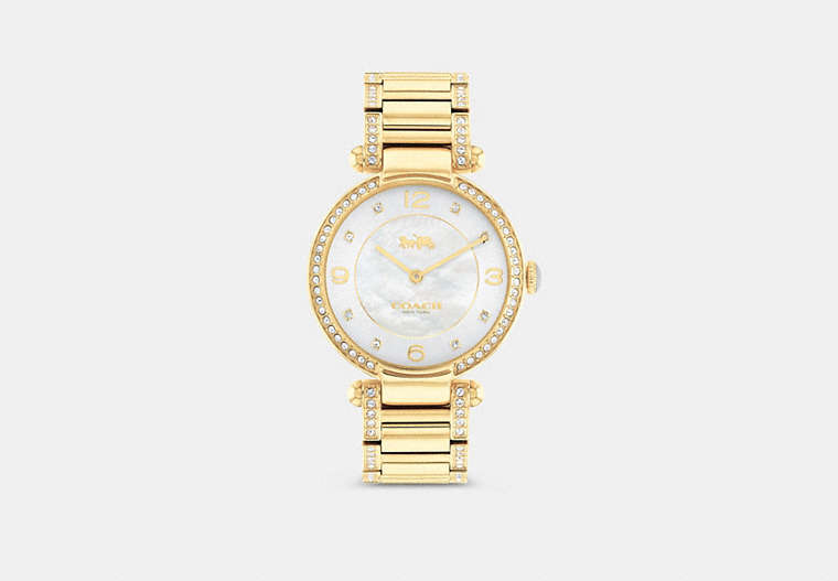 COACH®,CARY WATCH, 34MM,Gold,Front View