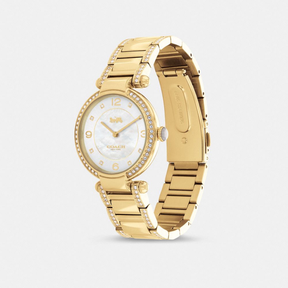 COACH®,MONTRE CARY, 34MM,Or,Angle View