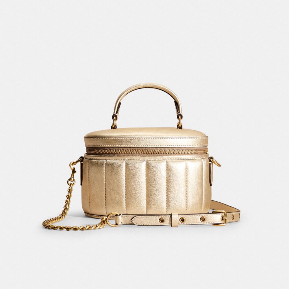 Coach Restored Trail Bag With Quilting In Brass/metallic Soft Gold