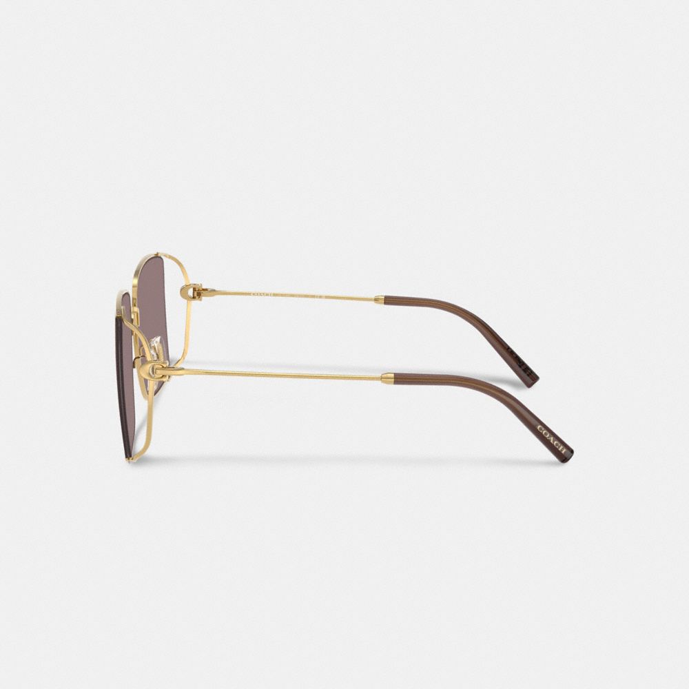 Coach Metal Square Sunglasses In Mauve